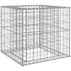 vidaXL Panier de gabions argenté 70x70x65 cm fer galvanisé