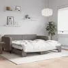 vidaXL Slaapbank met onderschuifbed en matrassen 100x200 cm stof taupe3196842