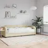 vidaXL Lit de jour avec matelas crème 90x200 cm tissu