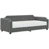 vidaXL Lit de jour avec matelas gris foncé 100x200 cm tissu