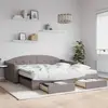 Vidaxl - Lit De Jour Avec Gigogne Et Tiroirs Taupe 100x200 Cm Tissu