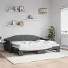 vidaXL Lit de jour avec lit gigogne gris foncé 80x200 cm tissu 3197526