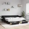 vidaXL Vidaxl Lit De Jour Avec Gigogne Et Tiroirs Noir 80x200 Cm Tissu