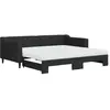 vidaXL Vidaxl Lit De Jour Avec Gigogne Et Matelas Noir 90x190 Cm Tissu