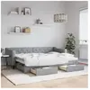 JINLEFU Slaapbank met onderschuifbed en lades 80x200 cm stof lichtgrijs3197457