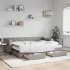 vidaXL Lit de jour avec gigogne et tiroirs taupe 80x200 cm tissu