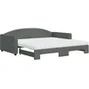 vidaXL Lit de jour avec gigogne et matelas gris foncé 100x200 cm tissu