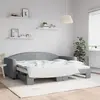 vidaXL Lit de jour avec lit gigogne gris clair 90x200 cm tissu