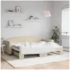 vidaXL Vidaxl Lit De Jour Avec Lit Gigogne Crème 90x200 Cm Tissu