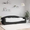 vidaXL Lit de jour avec matelas noir 90x200 cm tissu