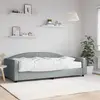vidaXL Lit de jour avec matelas gris clair 100x200 cm tissu