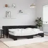vidaXL Lit de jour avec lit gigogne et matelas noir 80x200 cm velours