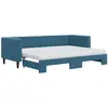 vidaXL Lit de jour avec lit gigogne et matelas bleu 80x200 cm velours