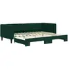 vidaXL Lit de jour avec gigogne sans matelas vert foncé 90x200 cm