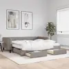 vidaXL Lit de jour avec gigogne et tiroirs taupe 100x200 cm tissu