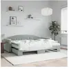 vidaXL Lit de jour avec gigogne et matelas gris clair 80x200cm velours