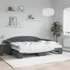 vidaXL Lit de jour avec gigogne et matelas gris foncé 80x200cm velours
