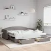 vidaXL Slaapbank met onderschuifbed en lades 100x200 cm stof taupe3197250