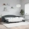 vidaXL Lit de jour avec gigogne sans matelas gris foncé 90x200 cm