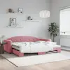vidaXL Lit de jour avec lit gigogne rose 90x200 cm velours 3197304