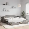 vidaXL Lit de jour avec gigogne et tiroirs sans matelas taupe 90x200cm