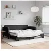 vidaXL Lit de jour avec lit gigogne noir 90x200 cm tissu