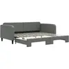 vidaXL Lit de jour avec lit gigogne gris foncé 100x200 cm tissu