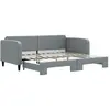 vidaXL Lit de jour avec lit gigogne gris clair 90x200 cm tissu