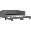vidaXL Lit de jour avec lit gigogne gris foncé 90x200 cm tissu