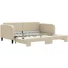 vidaXL Lit de jour avec lit gigogne crème 100x200 cm tissu 3196825