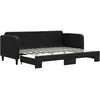vidaXL Lit de jour avec lit gigogne noir 80x200 cm tissu