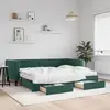 vidaXL Lit de jour avec gigogne et tiroirs vert foncé 90x200cm velours