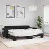 vidaXL Lit de jour avec lit gigogne et matelas noir 80x200 cm velours