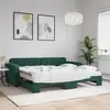 Lit de jour avec gigogne et matelas vert foncé 90x200cm velours vidaXL