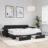 VidaXL Slaapbank met onderschuifbed en lades 80x200 cm fluweel zwart3196998