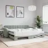 Vidaxl lit de jour avec gigogne et matelas gris clair 90x190cm velours