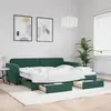 vidaXL Lit de jour avec gigogne et tiroirs vert foncé 90x200cm velours