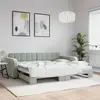 vidaXL Lit de jour avec gigogne sans matelas gris clair 90x200 cm