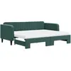 vidaXL Lit de jour avec gigogne et matelas vert foncé 90x200cm velours