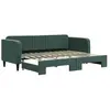 vidaXL Lit de jour avec lit gigogne vert foncé 80x200 cm velours 3197058