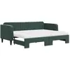 vidaXL Lit de jour avec gigogne et matelas vert foncé 80x200cm velours