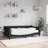 vidaXL Lit de jour avec matelas noir 90x190 cm tissu