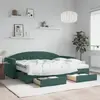 vidaXL Lit de jour avec gigogne et tiroirs vert foncé 80x200cm velours