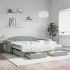 VidaXL Slaapbank onderschuifbed en lades 100x200 cm fluweel lichtgrijs3197380