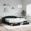 vidaXL Lit de jour avec gigogne et tiroirs noir 90x200 cm velours