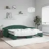 vidaXL Lit de jour avec gigogne et matelas vert foncé 90x200cm velours