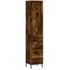 vidaXL Buffet haut Chêne fumé 34,5x34x180 cm Bois d'ingénierie