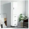 vidaXL Buffet haut Blanc 34,5x34x180 cm Bois d'ingénierie