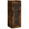 vidaXL Buffet haut Chêne fumé 34,5x34x180 cm Bois d'ingénierie