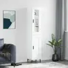 vidaXL Buffet haut Blanc 34,5x34x180 cm Bois d'ingénierie